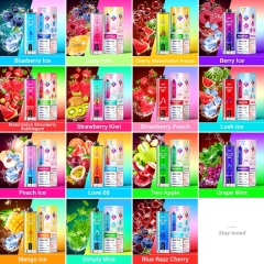 JNR Mega Shisha Hookah Max with 22,000 puffs and showing various flavors.