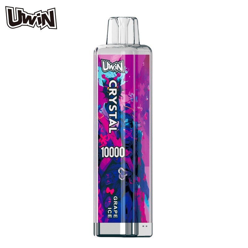 UWin Crystal 10000 Puffs Vape showing the vape in flavor grape ice