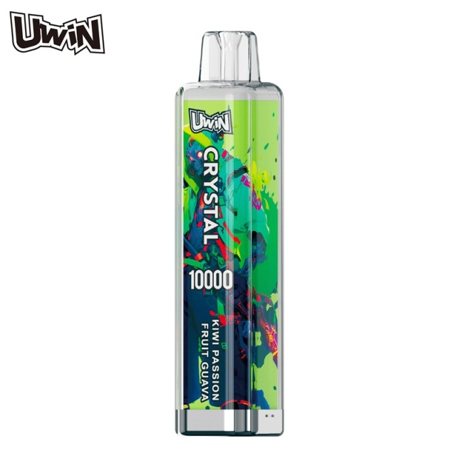 UWin Crystal 10000 Puffs Vape showing the vape in flavor kiwi passion fruit guava