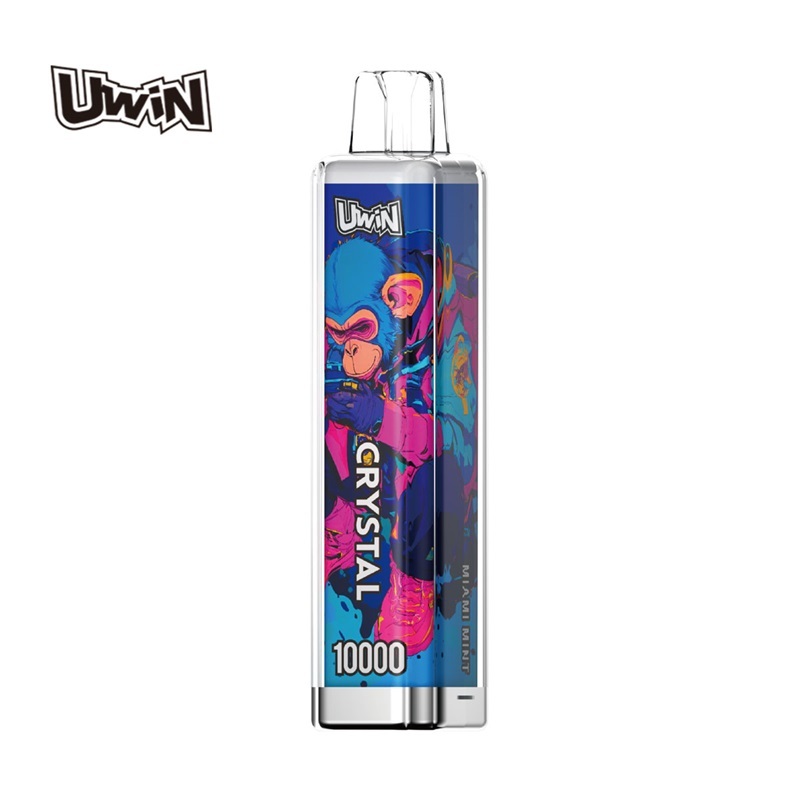 UWin Crystal 10000 Puffs Vape showing the vape in flavor miami mint