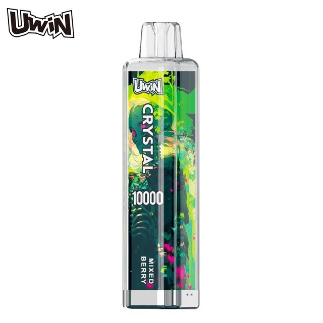 UWin Crystal 10000 Puffs Vape showing the vape in flavor mixed berry