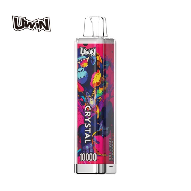 UWin Crystal 10000 Puffs Vape showing the vape in flavor passion fruit ice