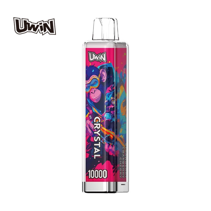 UWin Crystal 10000 Puffs Vape showing the vape in flavor strawberry cherry cranberry