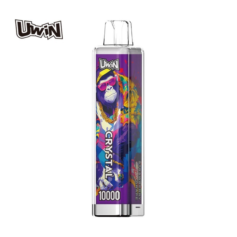 UWin Crystal 10000 Puffs Vape showing the vape in flavor strawberry grape