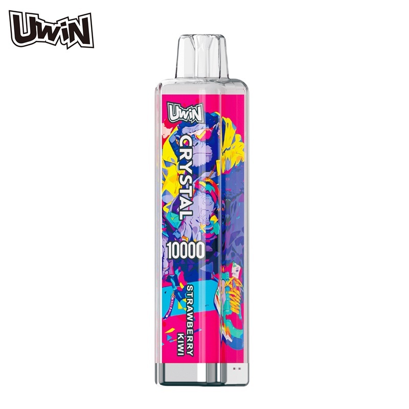 UWin Crystal 10000 Puffs Vape showing the vape in flavor strawberry kiwi
