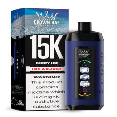 Al Fakher Ice Adjust 15K Puffs Vape in flavor, berry ice showing the vape and the box.