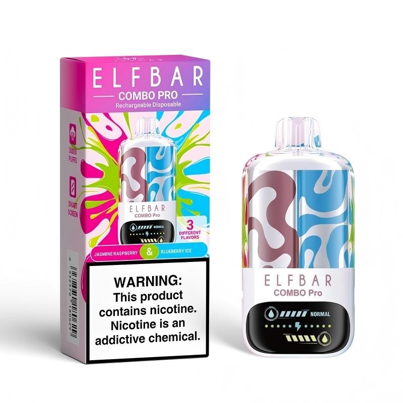 Elfbar COMBO Pro 30000 Puffs Vape in flavor, jasmine raspberry and blueberry ice