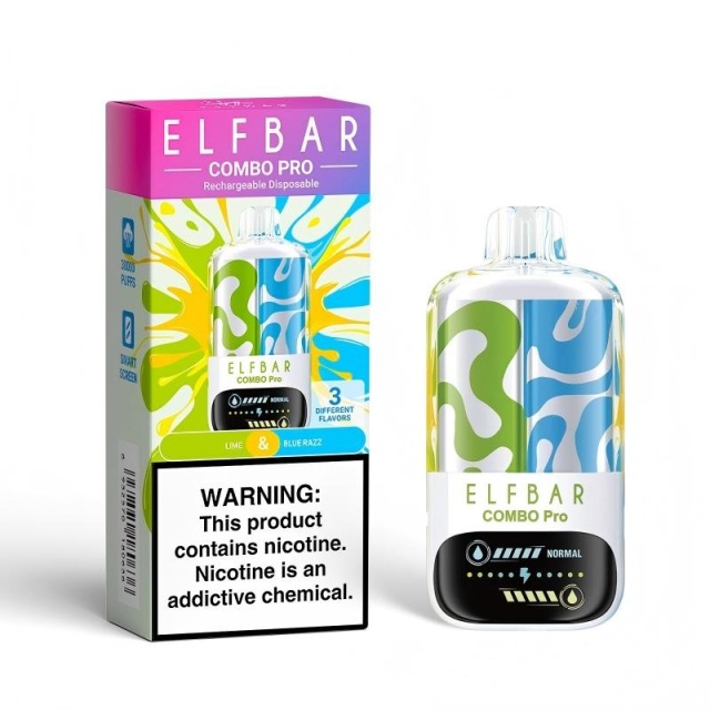 Elfbar COMBO Pro 30000 Puffs Vape in flavor, lime and blue razz