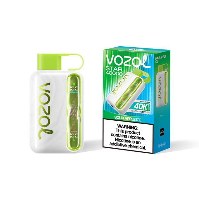 Vozol Star 40000 Puffs Vape in flavor sour apple ice
