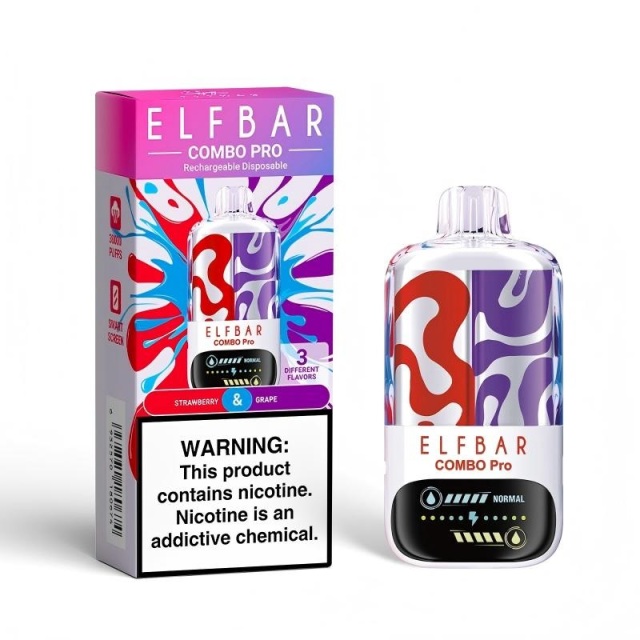 Elfbar COMBO Pro 30000 Puffs Vape in flavor, strawberry and grape