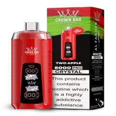 Al Fakher Crystal 8K Puffs Vape in flavor, two apple showing the vape and the box.