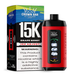 Al Fakher Ice Adjust 15K Puffs Vape in flavor, grape berry showing the vape and the box.