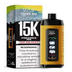 Al Fakher Ice Adjust 15K Puffs Vape in flavor, pineapple ice showing the vape and the box.