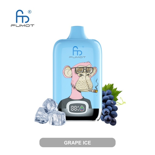 Fumot Digital Box 12000 Puffs Vape featuring the grape ice flavor 