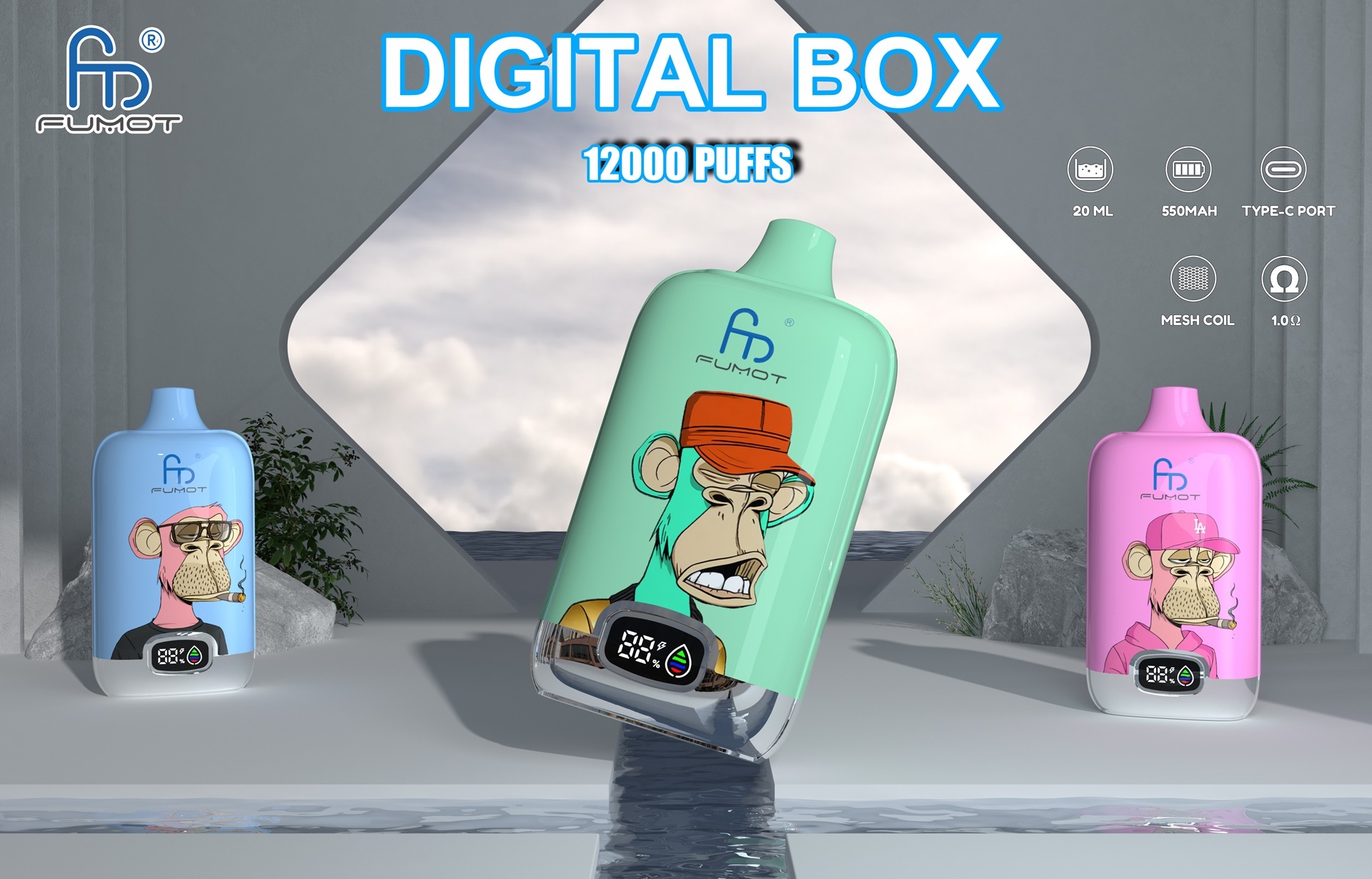 Fumot Digital Box 12000 Puffs Vape,DC-Vape | Best Online Vape Store – Wholesale Flavored Vape & Kit,Fumot Digital Box - 12000 Puffs Vape
