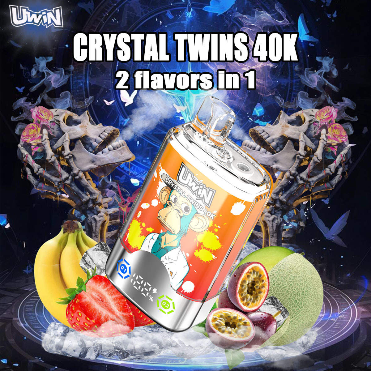 UWin RandM Crystal Twins 40K Puffs Vape,DC-Vape | Best Online Vape Store – Wholesale Flavored Vape & Kit,UWin RandM Crystal Twins - 40K Puffs Vape