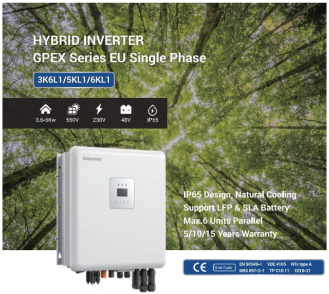 Residential  Hybrid Solar Inverter 5kW Built-in MPPT 13/13A Single Phase