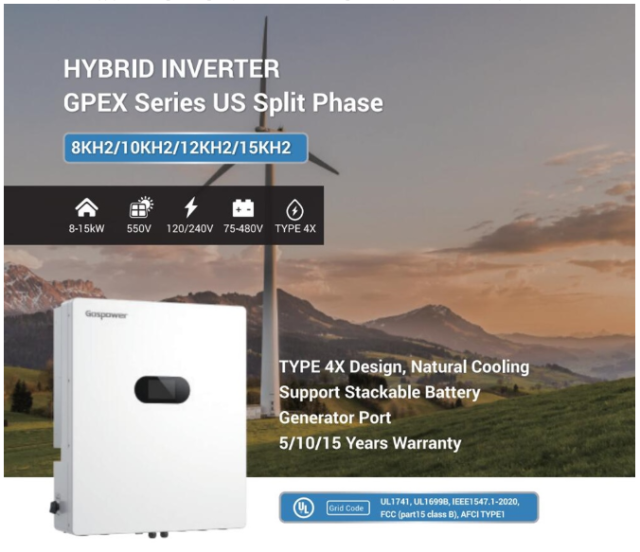 Home Hybrid Solar Inverter 8kW MPPT 15.5A Split Phase