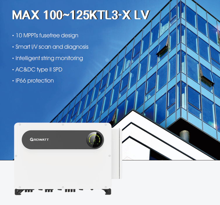 GROWATT Commercial & Industrial PV  Solar Inverter MAX 100-150KTL3-X LV/MV