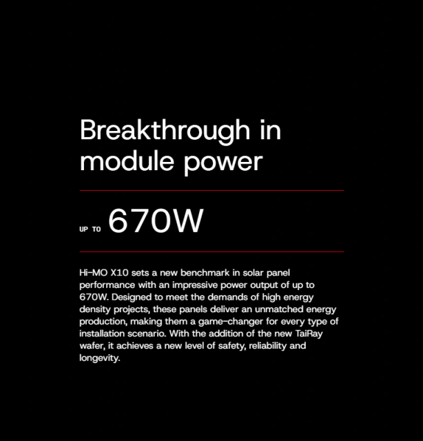 Longi Solar Panel Hi-MO X9(670W) / X7(625W) for Larg Scale Utility