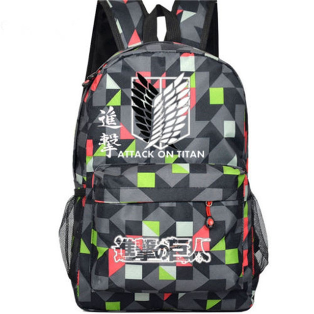 Attack on tian Backpack Students Bookbag Daypack for Teens Boys Girls Back to School Travel Outdoor