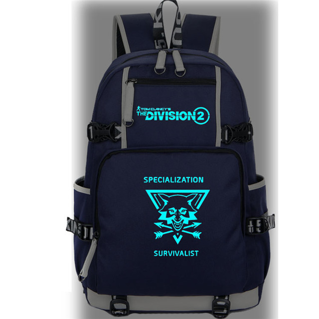 Tom Clancy's The Division 2 Luminous Schoolbag Backpack Handbag L1