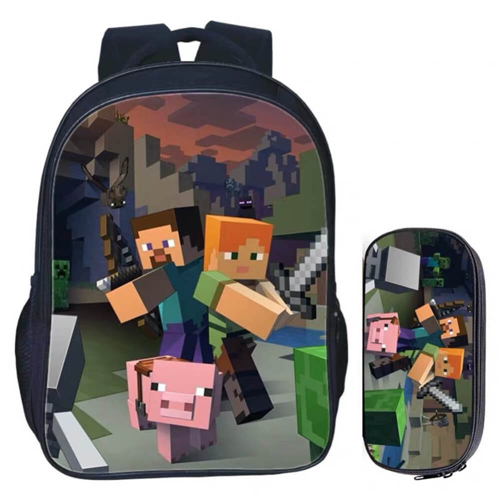 Minecraft Backpack for Boys Girls Students Teens Game Fans Gifts Daily Travelbag