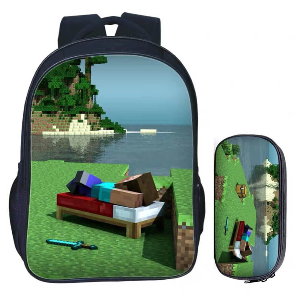 Minecraft Backpack for Boys Girls Students Teens Game Fans Gifts Daily Travelbag