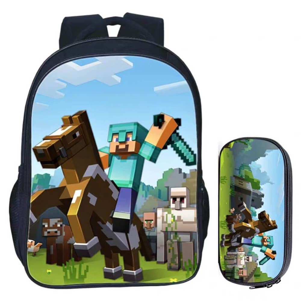 Minecraft Backpack for Boys Girls Students Teens Game Fans Gifts Daily Travelbag
