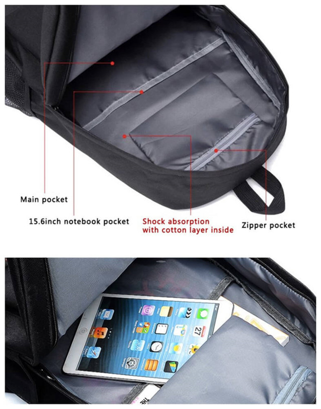 Pokemon Backpack for Teens Boys Girls Students Game Fans Gifts Daily Travelbag