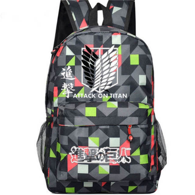 Attack on tian Backpack Students Bookbag Daypack for Teens Boys Girls Back to School Travel Outdoor