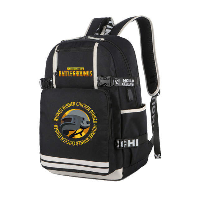 PUBG PLAYERUNKNOWN’S BATTLEGROUNDS Backpack with USB Charging Port for Teens Boys Girls Students Daily Travelbag Game Fans Gifts