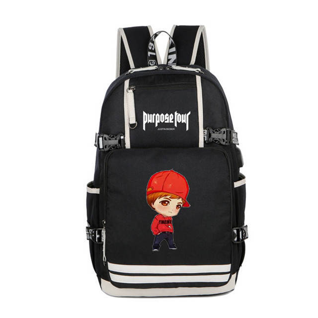 Justin Bieber  Backpack for Teens Boys Girls Students Game Fans Gifts Daily Travelbag