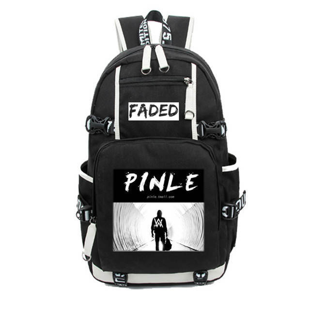 Alan Walker Faded Backpack Students Bookbag Daypack for Teens Boys Girls Back to School Travel Outdoor