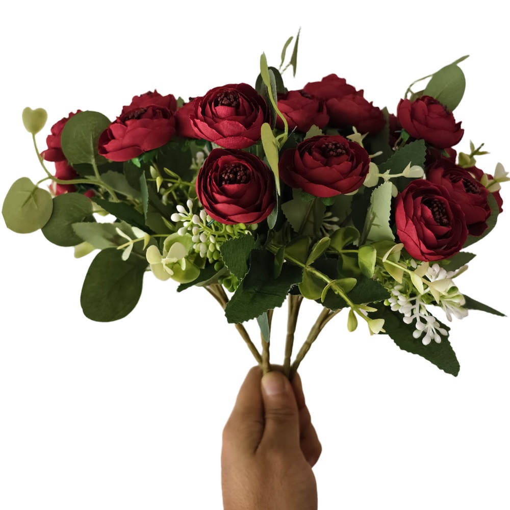 4 Bundles 20 Stems Artificial Roses, Faux Silk Flowers for Wedding Decor, Party Centerpieces, DIY Floral Arrangements, Home Table Decorations