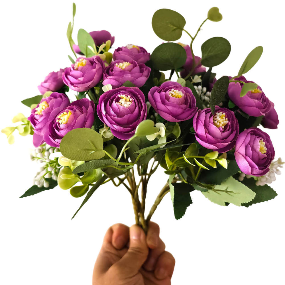4 Bundles 20 Stems Artificial Roses, Faux Silk Flowers for Wedding Decor, Party Centerpieces, DIY Floral Arrangements, Home Table Decorations