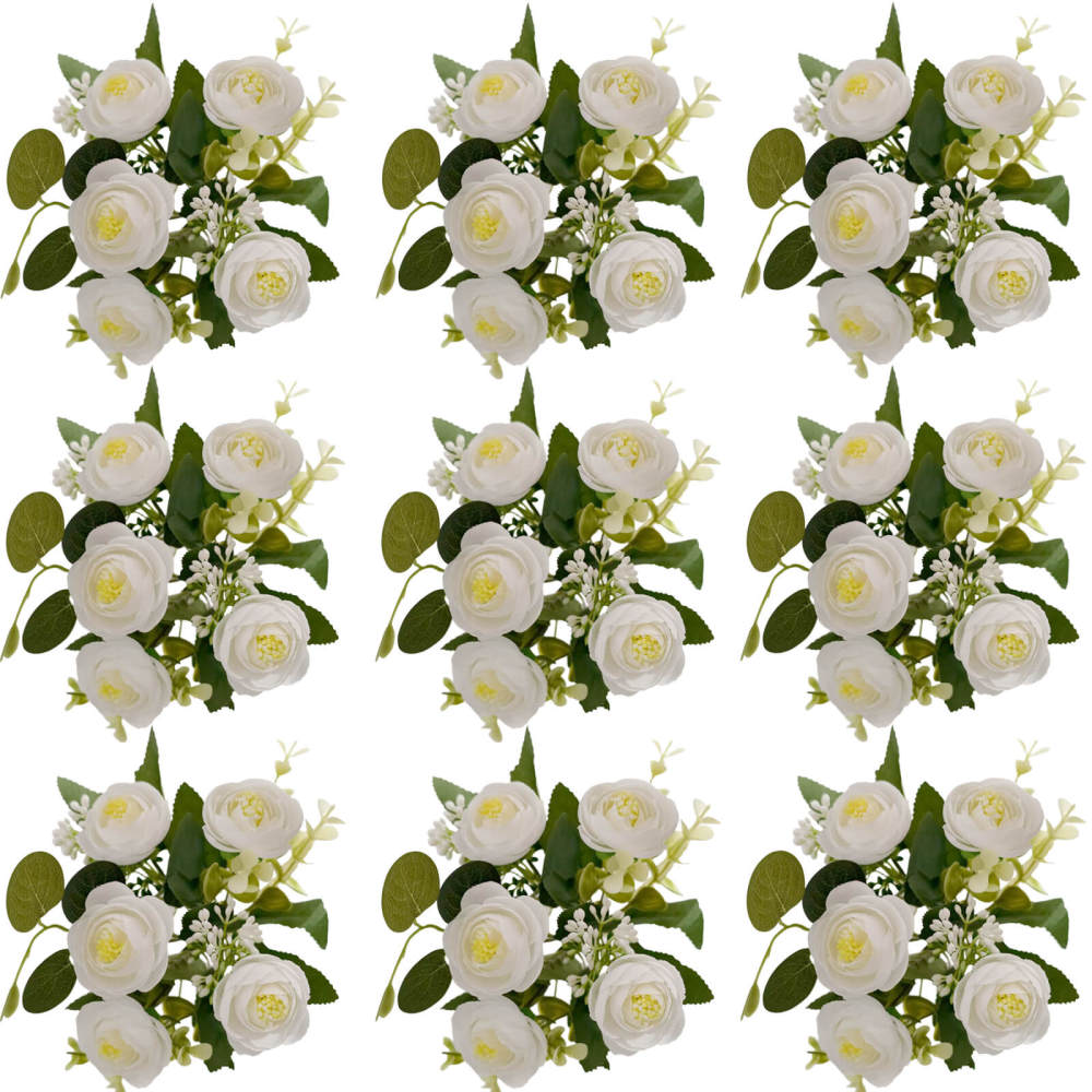 4 Bundles 20 Stems Artificial Roses, Faux Silk Flowers for Wedding Decor, Party Centerpieces, DIY Floral Arrangements, Home Table Decorations