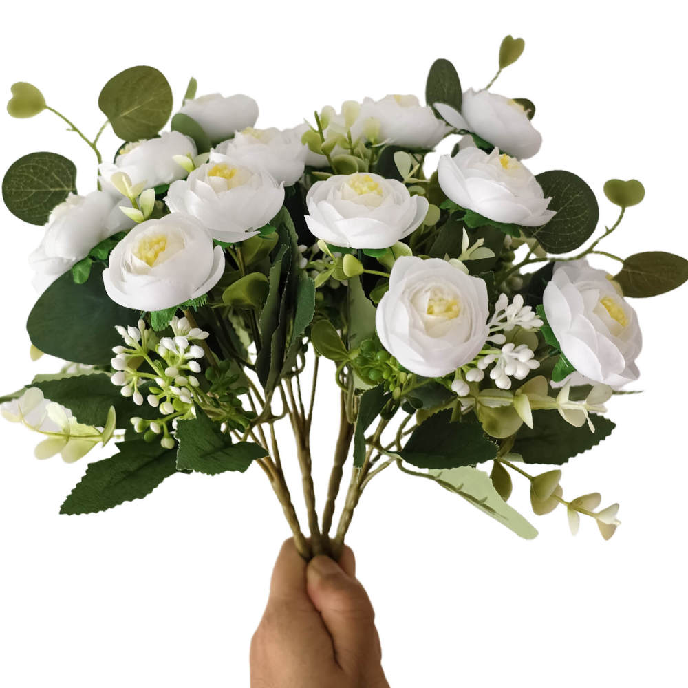 4 Bundles 20 Stems Artificial Roses, Faux Silk Flowers for Wedding Decor, Party Centerpieces, DIY Floral Arrangements, Home Table Decorations