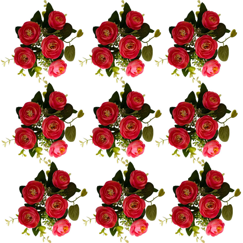 4 Bundles 20 Stems Artificial Roses, Faux Silk Flowers for Wedding Decor, Party Centerpieces, DIY Floral Arrangements, Home Table Decorations