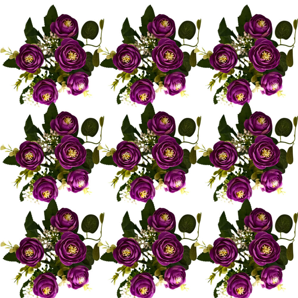 4 Bundles 20 Stems Artificial Roses, Faux Silk Flowers for Wedding Decor, Party Centerpieces, DIY Floral Arrangements, Home Table Decorations