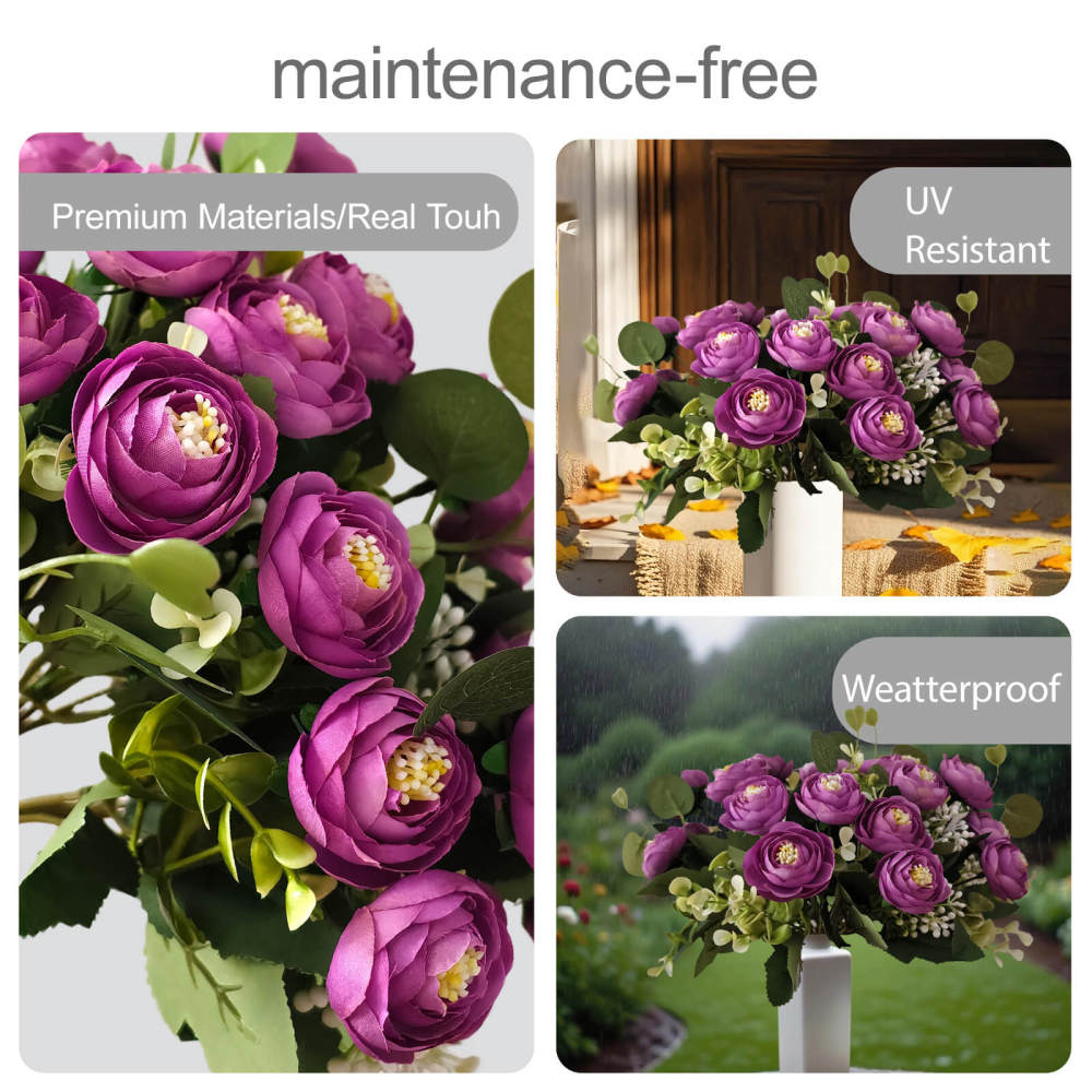 4 Bundles 20 Stems Artificial Roses, Faux Silk Flowers for Wedding Decor, Party Centerpieces, DIY Floral Arrangements, Home Table Decorations