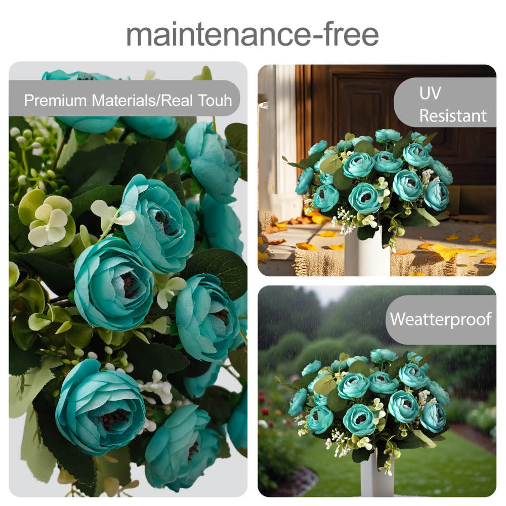 4 Bundles 20 Stems Artificial Roses, Faux Silk Flowers for Wedding Decor, Party Centerpieces, DIY Floral Arrangements, Home Table Decorations