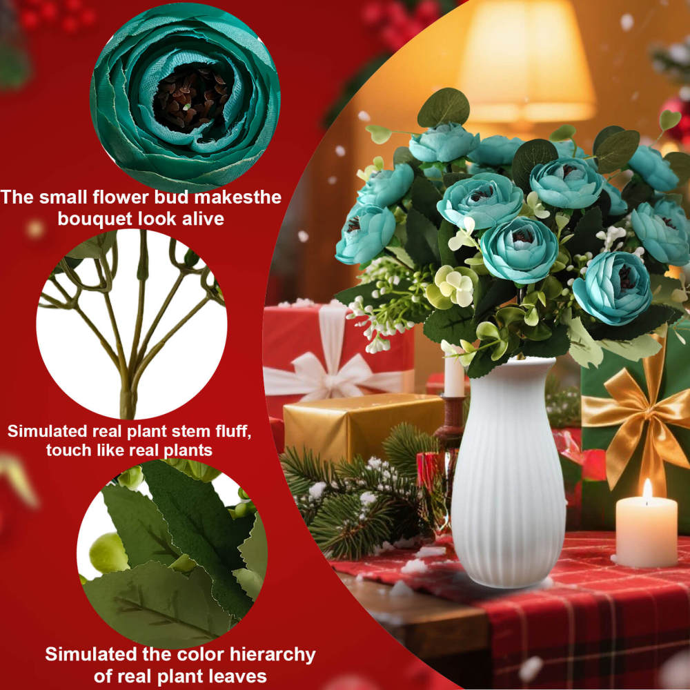 4 Bundles 20 Stems Artificial Roses, Faux Silk Flowers for Wedding Decor, Party Centerpieces, DIY Floral Arrangements, Home Table Decorations