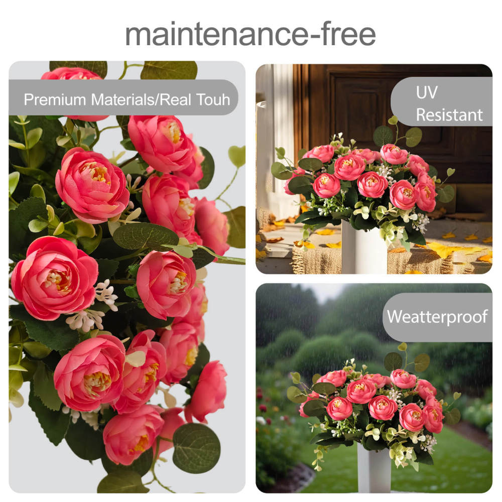 4 Bundles 20 Stems Artificial Roses, Faux Silk Flowers for Wedding Decor, Party Centerpieces, DIY Floral Arrangements, Home Table Decorations