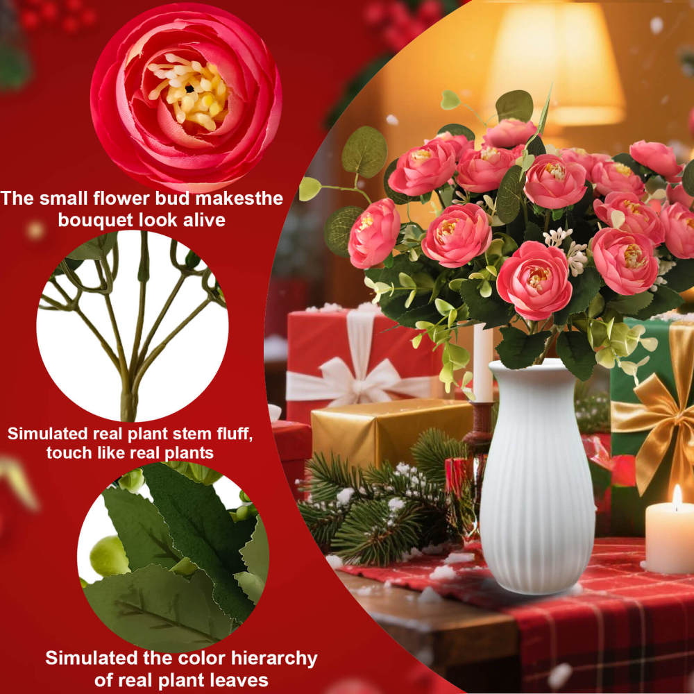 4 Bundles 20 Stems Artificial Roses, Faux Silk Flowers for Wedding Decor, Party Centerpieces, DIY Floral Arrangements, Home Table Decorations