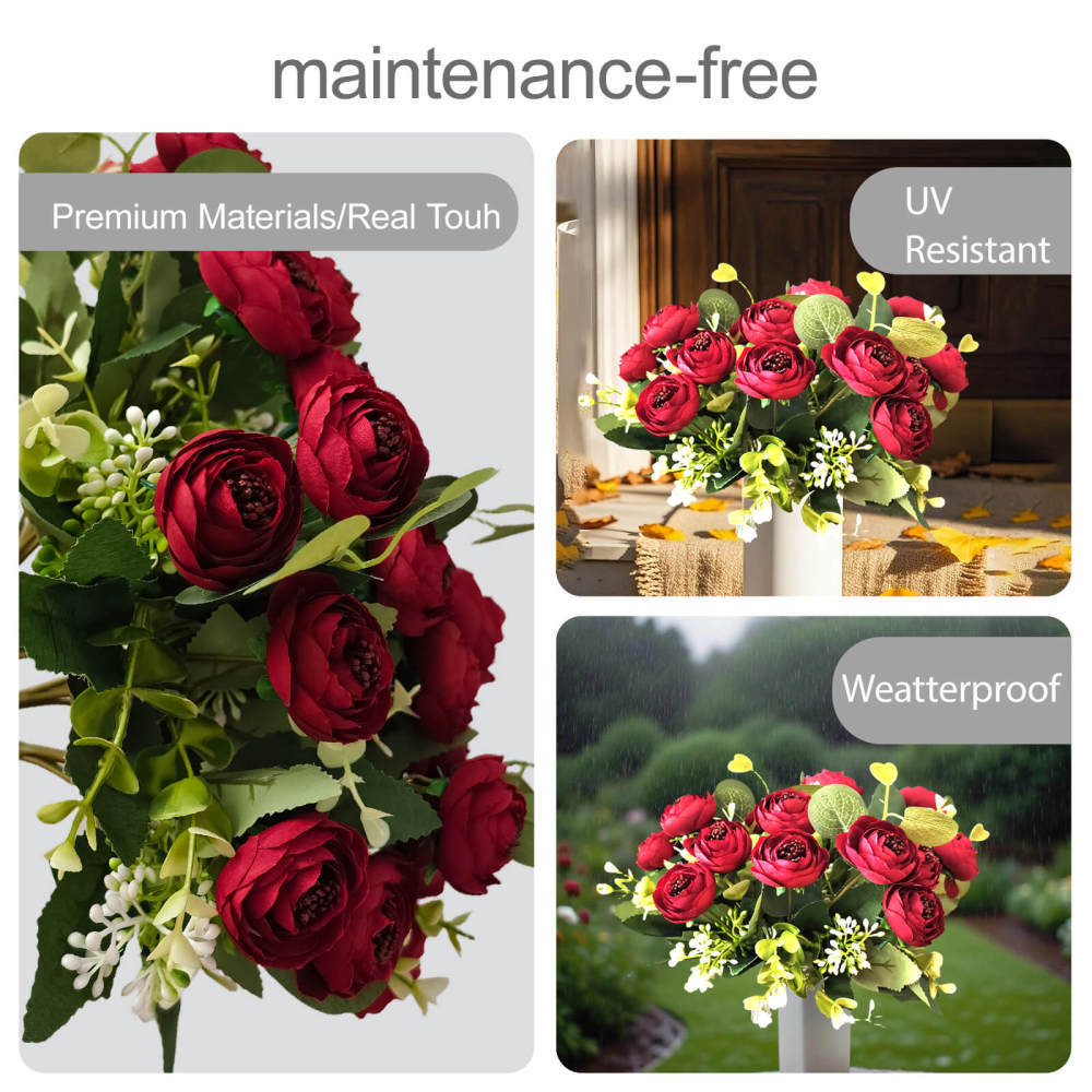 4 Bundles 20 Stems Artificial Roses, Faux Silk Flowers for Wedding Decor, Party Centerpieces, DIY Floral Arrangements, Home Table Decorations