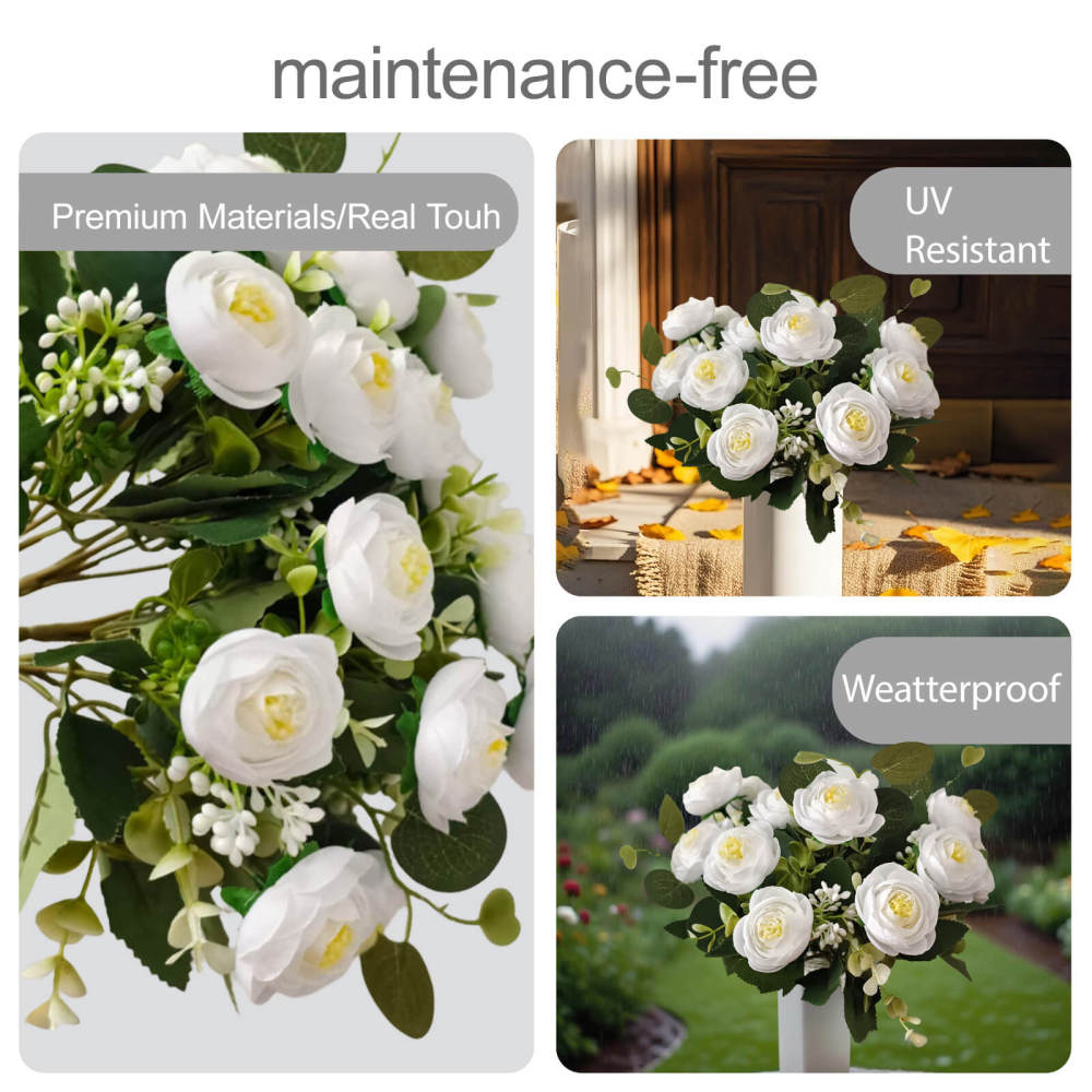 4 Bundles 20 Stems Artificial Roses, Faux Silk Flowers for Wedding Decor, Party Centerpieces, DIY Floral Arrangements, Home Table Decorations