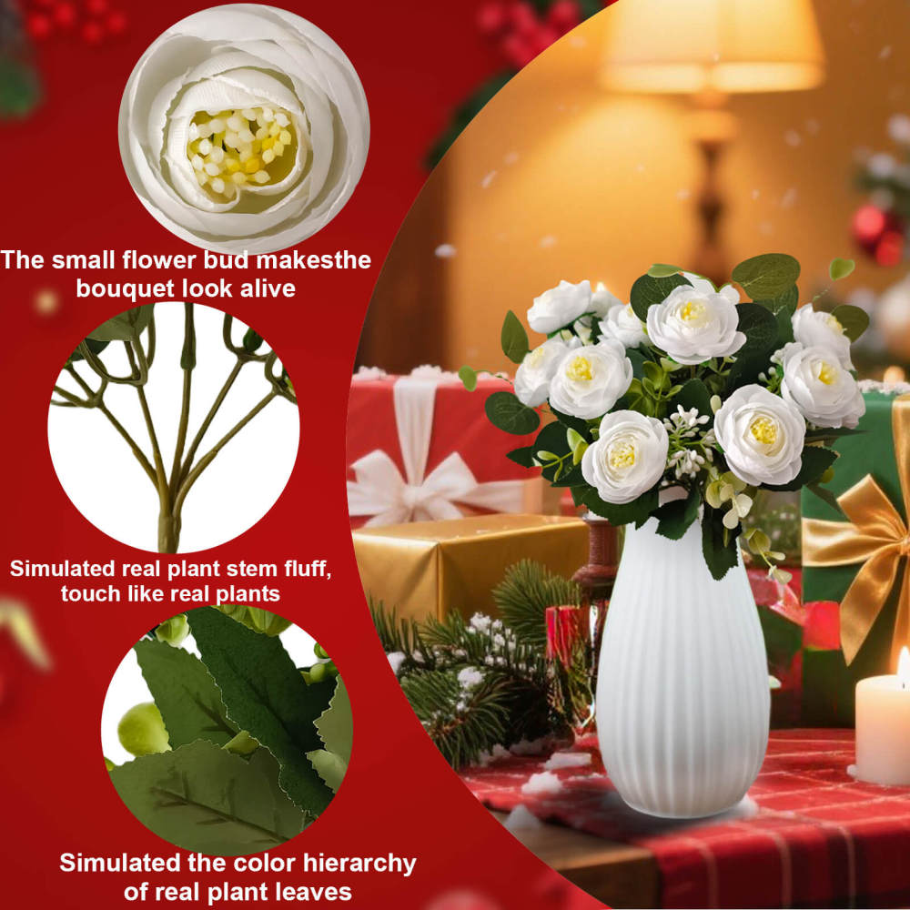 4 Bundles 20 Stems Artificial Roses, Faux Silk Flowers for Wedding Decor, Party Centerpieces, DIY Floral Arrangements, Home Table Decorations