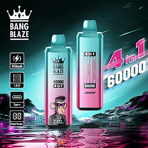 Bang Blaze 60K 4-in-1 Disposable Vape | 4 Flavors in 1 | 60,000 Puffs | 60ml E-liquid | Smart Display | Type-C Charging