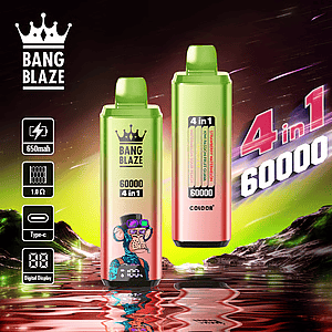 Bang Blaze 60K 4-in-1 Disposable Vape | 4 Flavors in 1 | 60,000 Puffs | 60ml E-liquid | Smart Display | Type-C Charging